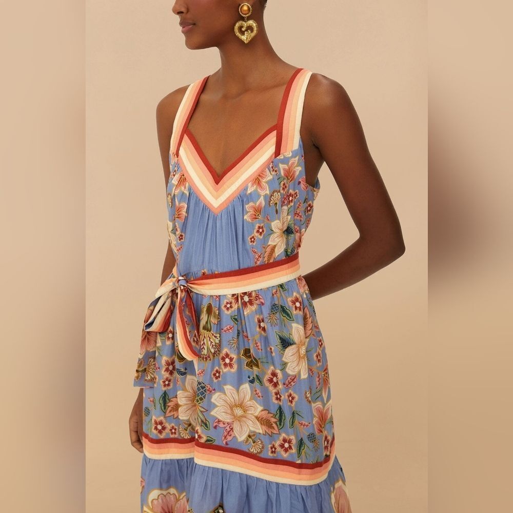 Farm Rio blue superbloom tapestry maxi dress - Picture 3 of 12